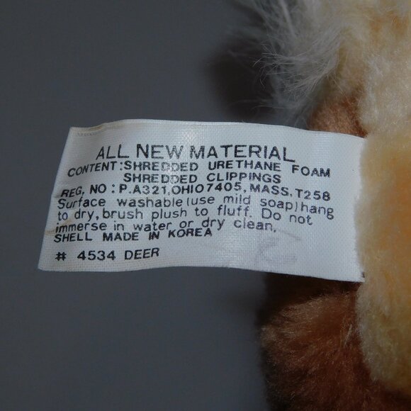 Set 2 VTG 80s Mighty Star Poseable 11" Plush ringing Christmas Reindeer Deer - Picture 8 of 9